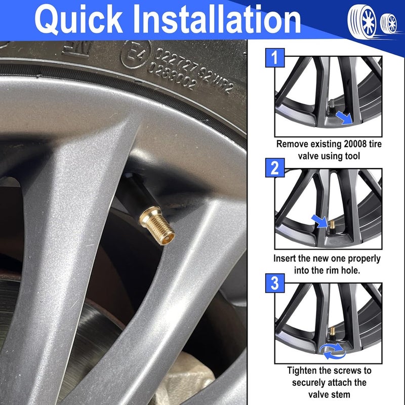 ecocstm 5 PCS TPMS 20008 Tire Valve Stem, Snap-in Rubber Tubeless Tire Pressure Sensor Valve Stem, TPMS Valve Stem Replacement, Compatible with Enclave Escalade Avalanche Sierra - Image 5